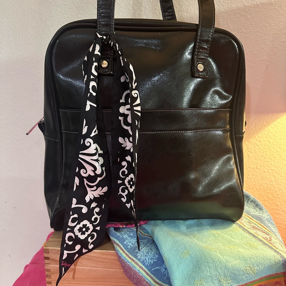 thirty-one Black and White Floral Print Tote